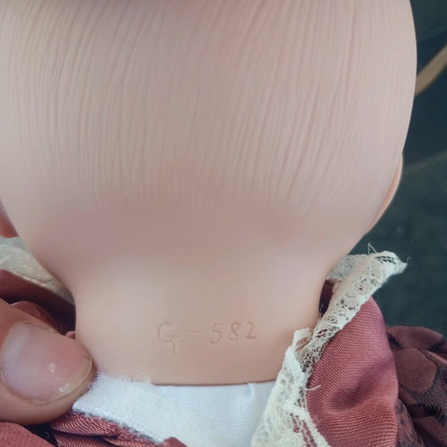 Doll with Victorian dress used, soft body, plastic head