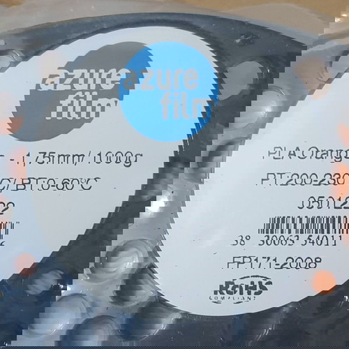 PLA 3D печатна нишка Azure оранжева 1кг
