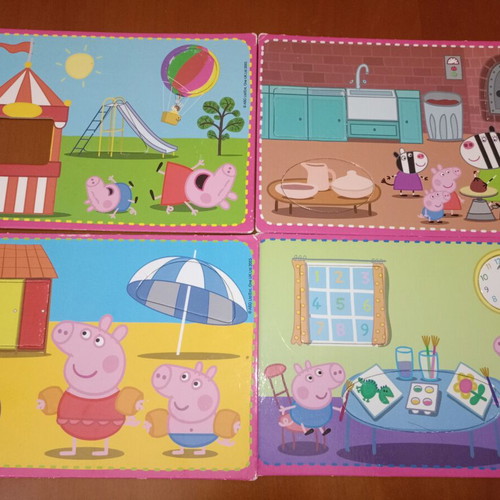 Peppa Pig Educational Cards used, learn shapes set of 4