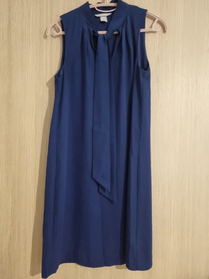 H&M Sleeveless Short Dress With Neck Tie Used, Blue