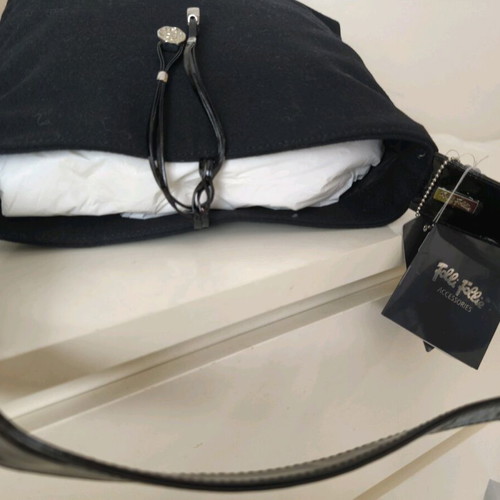 Folli Follie shoulder bag authentic black fabric new