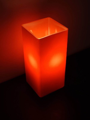 Table lamp red IKEA like new with LED candle bulb 7w warm light