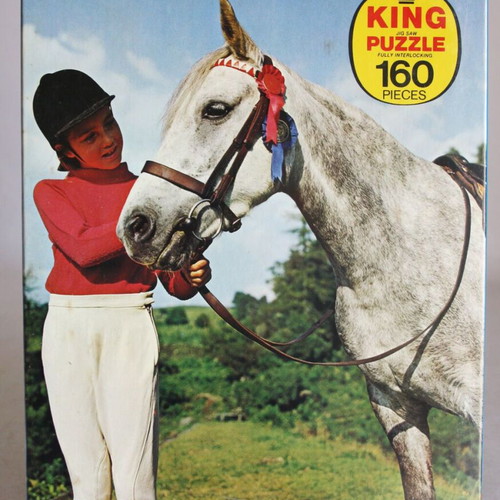 Vintage 70's King Puzzle Horse Riding 160 Pieces Puzzle Sealed new