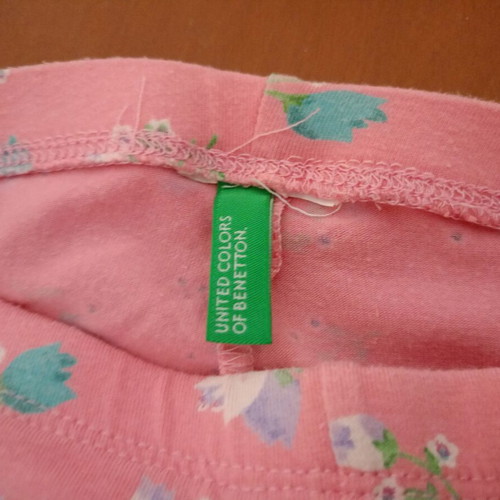Benetton floral leggings used, pink with romantic lace, toddler size