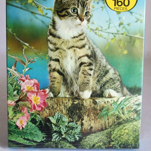 Vintage King Puzzle 160 pieces European Shorthair Tabby Cat sealed
