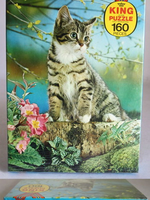 Vintage King Puzzle 160 pieces European Shorthair Tabby Cat sealed