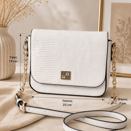 Roccobarocco crossbody bag like new, white with gold chain