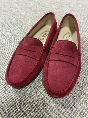 Tod's flat shoes new, red suede size 36-37