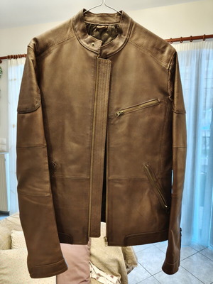 Leather jacket Askaridis brown, like new, handmade