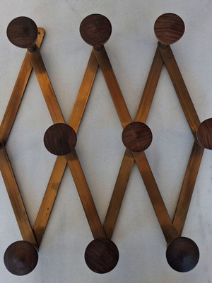 Vintage wall hanger metal and wood used, 1960-1970