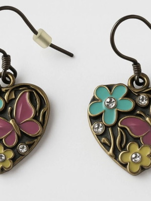 Earrings antique vintage heart with designs by Accessorize like new
