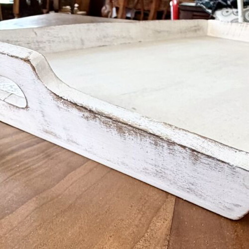 Large Wooden Serving Tray shabby chic vintage, new