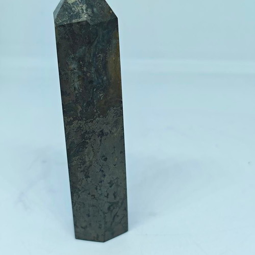 Natural Pyrite Tower on Black Schist 9cm like new