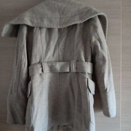 Zara women's short coat used, beige and grey, size M