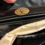 Leather vintage shoulder bag used, black