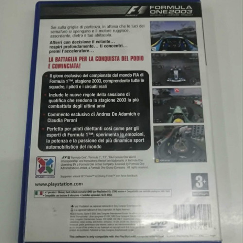 Formula One 2003 PS2 game used, English version