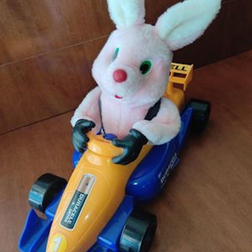 Vintage Duracell Racing Bunny used, clean non-working