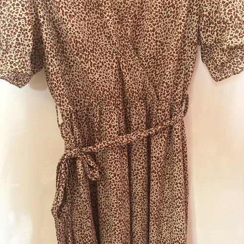 Shein leopard print maxi dress used, beige and brown, size L