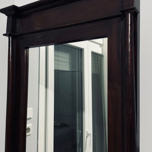 Wooden floor mirror used, dark brown 188x66cm