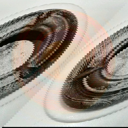 Ръчно изработена издълбана пепелник с камък от Мъртво море като нов