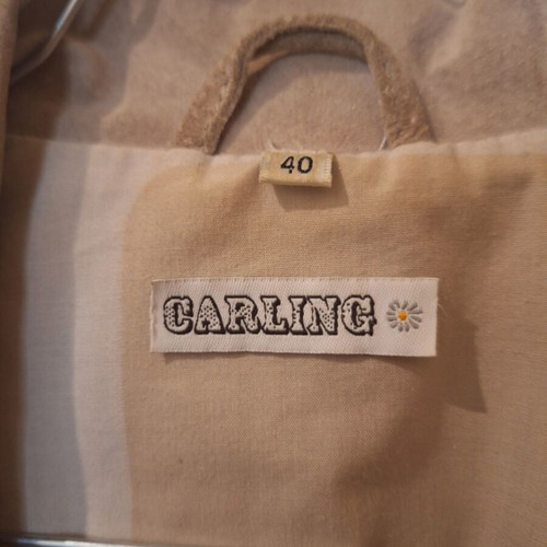 Carling Paris leather (suede) biker jacket used, beige
