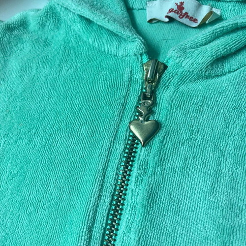 Sugarfree terry dress like new, mint color, for ages 2-3