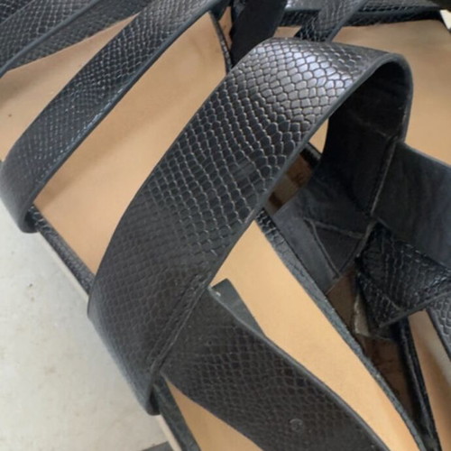 Zara TRF black wedge sandals like new, cork effect platform