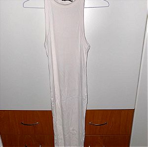 ZARA Φορεμα ασπρο ριμπ