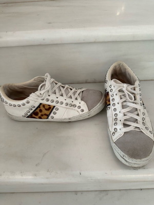Zara sneakers used with studs and leopard detail, size 37