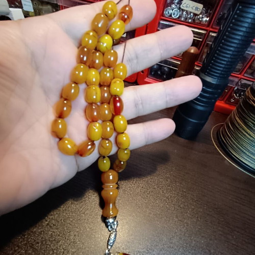 Komboloi worry beads with metal tassel, 33 beads