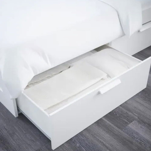 BRIMNES bed with storage and headboard, 160x200 cm