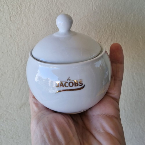 Jacobs porcelain sugar bowl, fine white porcelain