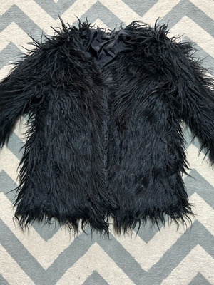 Anel black short faux fur jacket like new