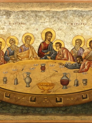 Πίνακας νωπογραφίας μεταχειρισμένος, Μυστικός Δείπνος, Α Σεβαστός 93x58 εκ.