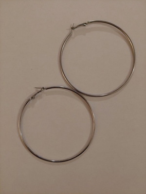 Σκουλαρίκια κρίκοι μεγάλα ασημί μεταχειρισμένα με μικροφθορές