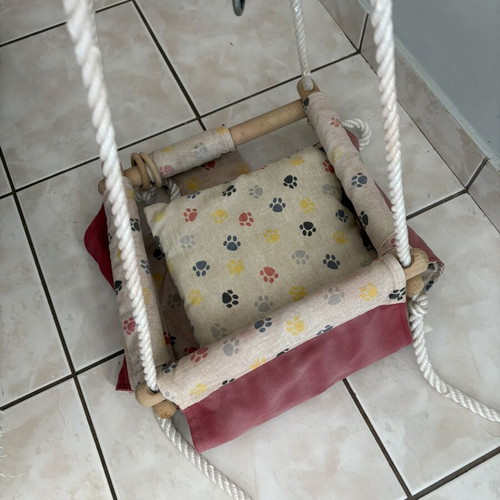 Fabric hanging swing used, indoor and outdoor with extra ring