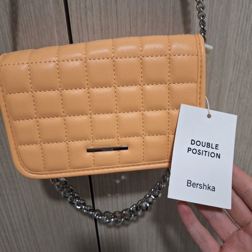 Bershka orange shoulder bag new with 2 chains