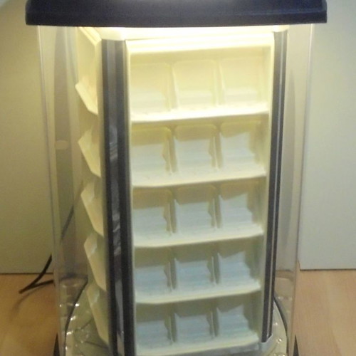 Zippo lighter display stand used, illuminated and rotating with storage base for 60 lighters