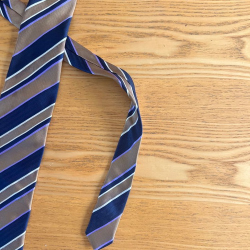 Blue Line men's silk tie by Leonardo Francese