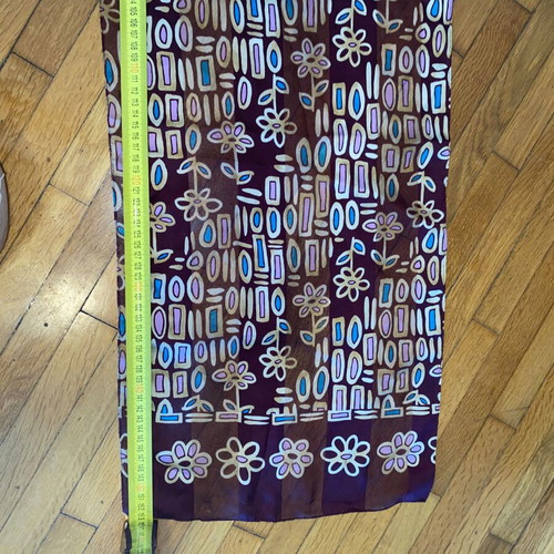 Vintage μακριά στόλα φουλάρι με γεωμετρικό και floral μοτίβο, σαν καινούργιο