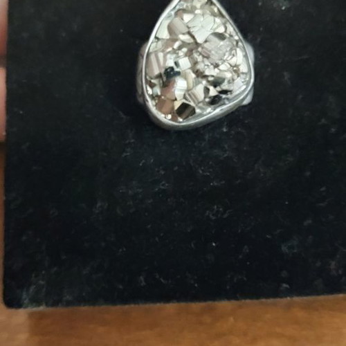 Silver handmade 950 ring with pyrite like new