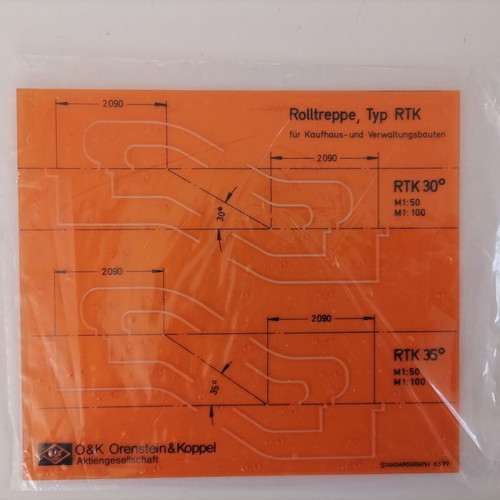 Stencil for Rolltreppe O&K, new, flexible transparent plastic