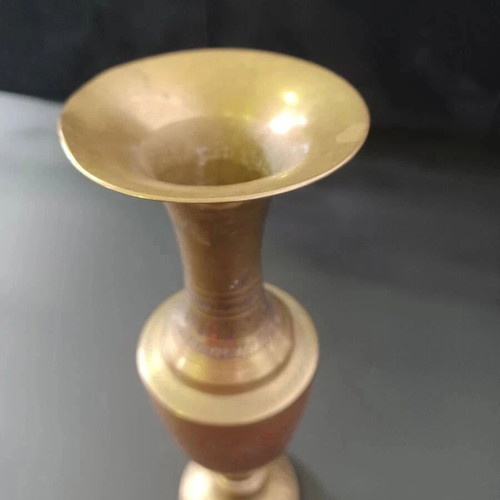 Vintage brass vase used, 25 cm height