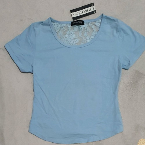 Women's short-sleeve blouse with lace and sequins new, size XS/S