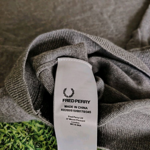 Fred Perry cotton sweater size M like new, gray