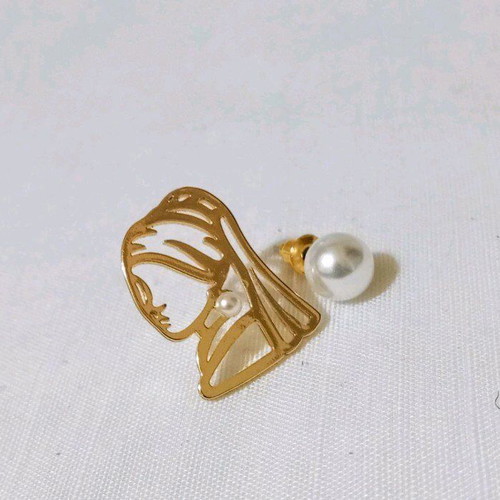 Earrings The Girl with the Pearl Earring new, gold-plated stainless steel