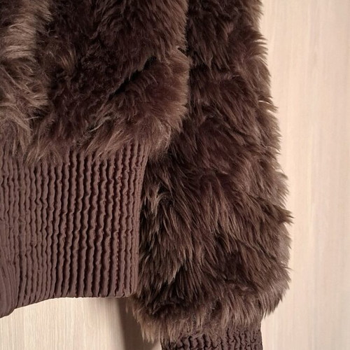 Fur jacket medium warm like new brown No.Small