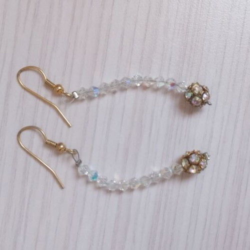 Crystal bead drop earrings