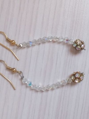 Crystal bead drop earrings