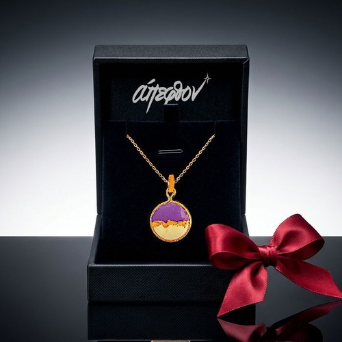 Aura of Dusk Necklace new, purple, white and gold by Άπεφθον
